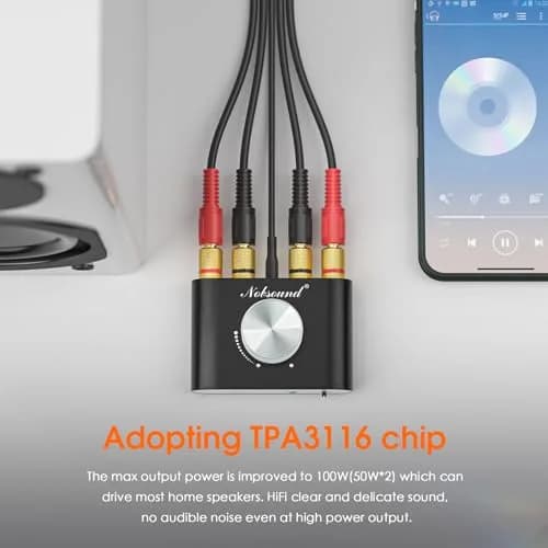 Douk Audio NS-01G Pro Mini Bluetooth 5.0 Power Amplifier, Stereo Hi-Fi Digital Amp 100W (50W×2) with AUX/USB/Bluetooth Input, 4-8 Ohm Speakers, Black thumbnail 2