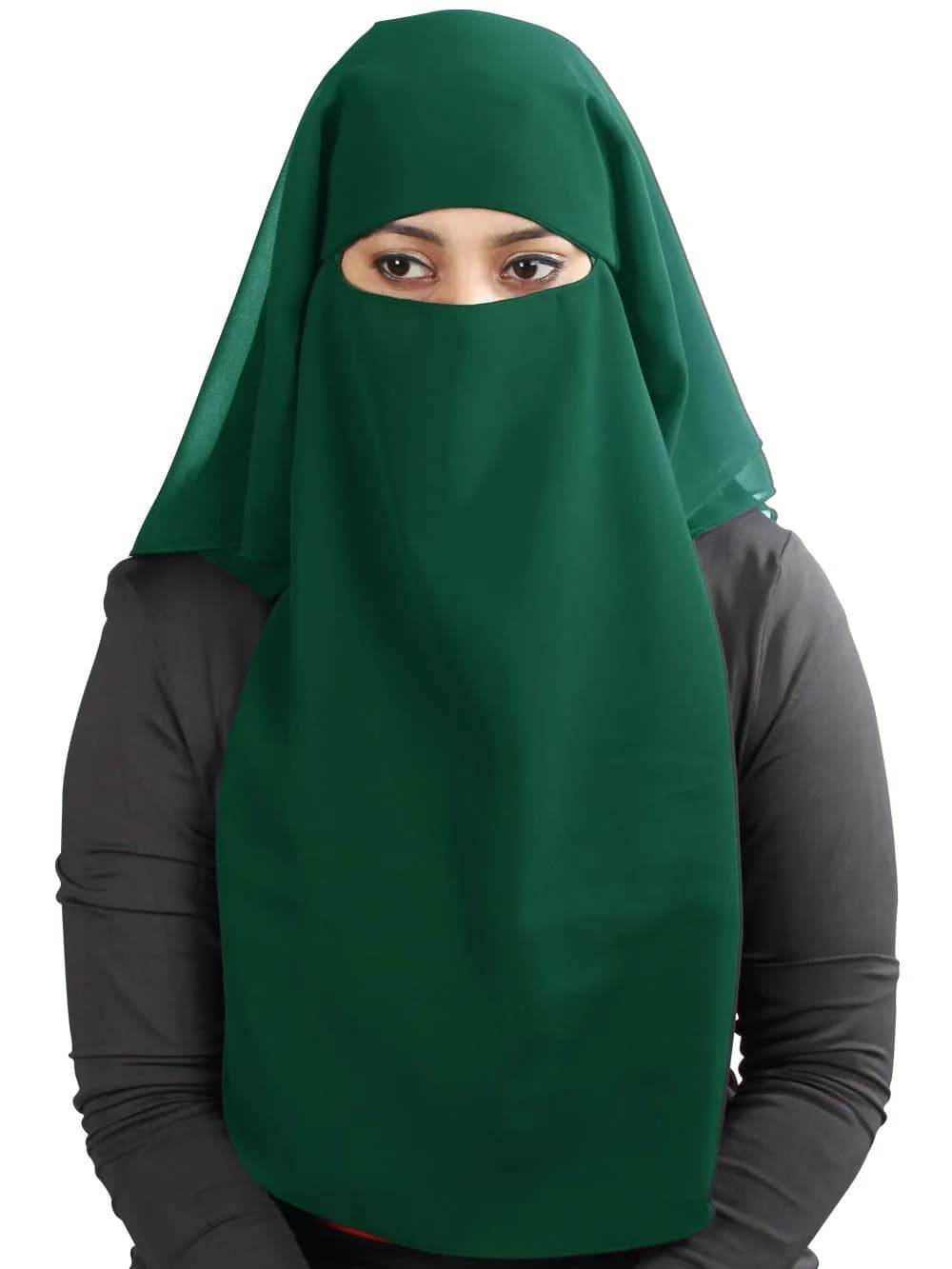 MyBatua 3-Layer Saudi Niqab 78cm (31in) | Breathable Georgette Face Veil - view 2