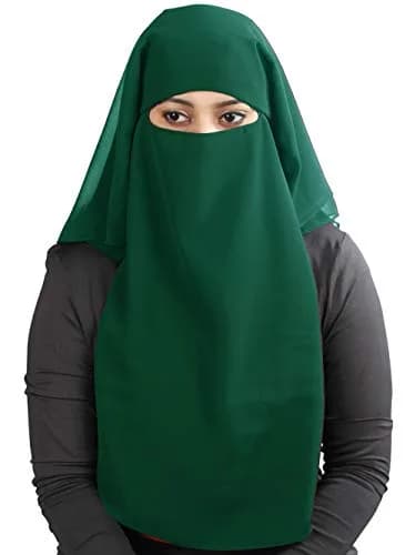 MyBatua 3-Layer Saudi Niqab 78cm (31in) | Breathable Georgette Face Veil thumbnail 2