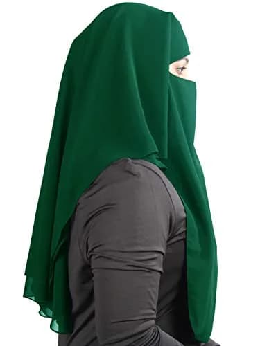 MyBatua 3-Layer Saudi Niqab 78cm (31in) | Breathable Georgette Face Veil thumbnail 3
