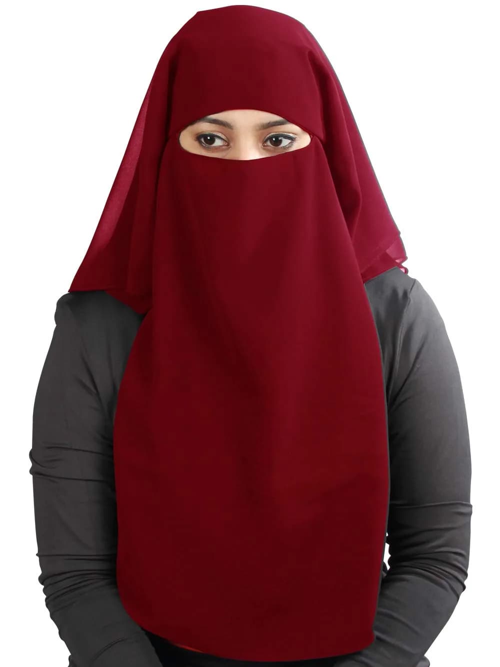 MyBatua 3 Layers Saudi Niqab Face Veil 78 x 66 cm (31 x 26 inches) | Breathable Georgette - main product image