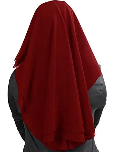 MyBatua 3 Layers Saudi Niqab Face Veil 78 x 66 cm (31 x 26 inches) | Breathable Georgette thumbnail 3
