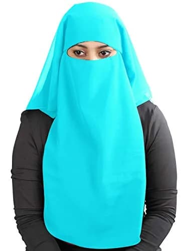 MyBatua 3-Layer Saudi Niqab Face Veil 78 x 66 cm (31 x 26 inches) | Breathable Georgette thumbnail 1
