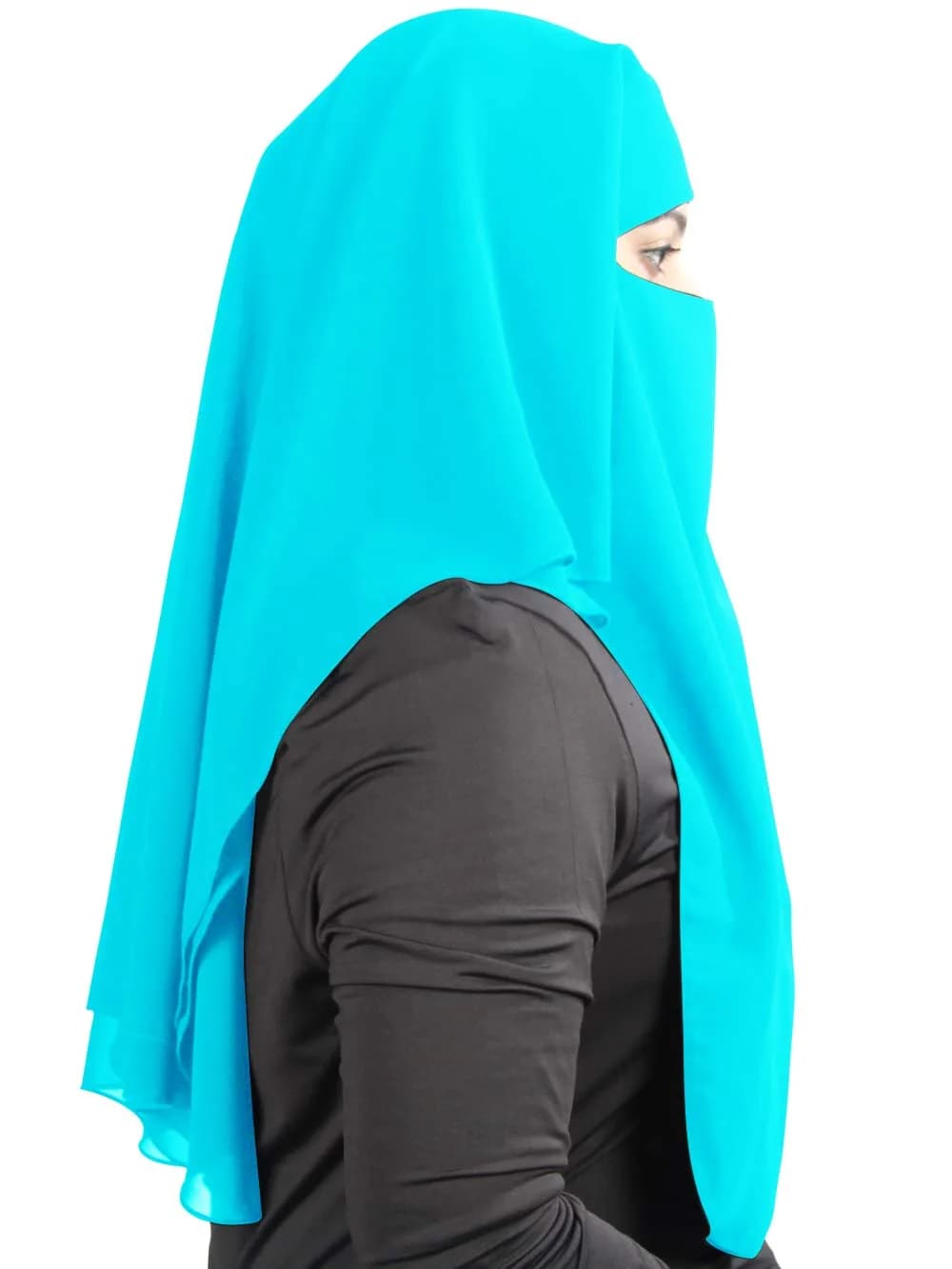 MyBatua 3-Layer Saudi Niqab Face Veil 78 x 66 cm (31 x 26 inches) | Breathable Georgette - view 2
