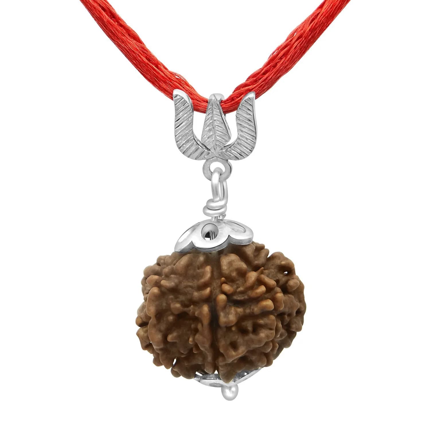 Arihant Gems & Jewels 7 Mukhi Rudraksha Pendant with 925 Sterling Silver Trishul | 2 cm (0.78 in) Pendant - main product image