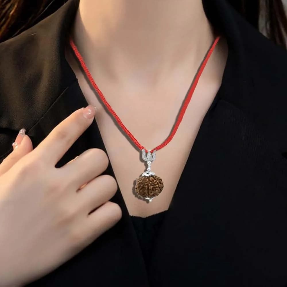 Arihant Gems & Jewels 7 Mukhi Rudraksha Pendant with 925 Sterling Silver Trishul | 2 cm (0.78 in) Pendant - view 5