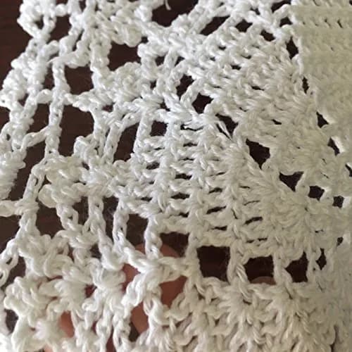 USTIDE 2pcs 100% Cotton Crochet Lace Rectangular Table Runner 11" x 23" | Elegant Holiday Decor thumbnail 5