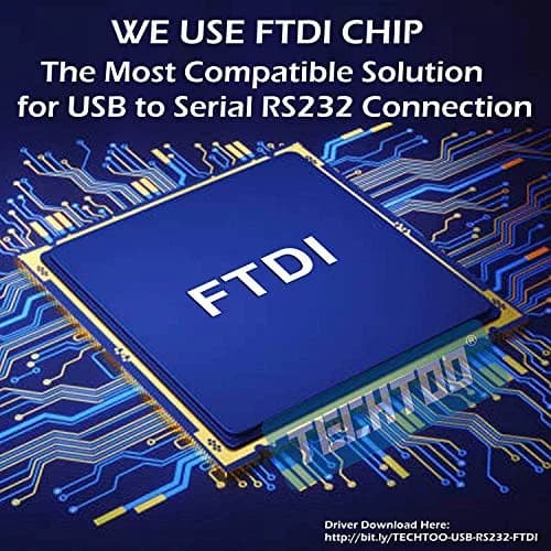 TECHTOO 4-Port USB to RS232 DB9 Serial Adapter Cable Male-to-Male with FTDI Chip | Connects 4 Serial Devices thumbnail 2