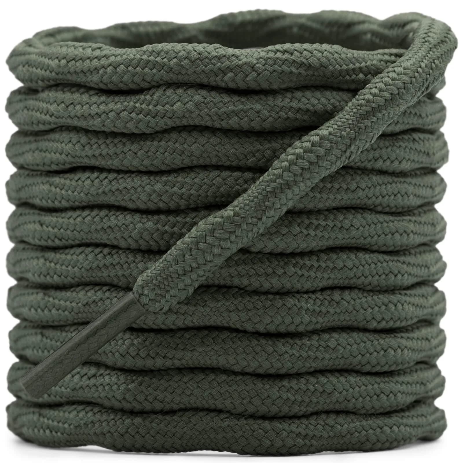 DELELE Round Hiking Boot Laces 55 Inch Dark Green | Durable Polyester, Anti-Slip Wave Design