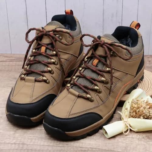 DELELE Round Hiking Boot Laces 63 Inch Red&Brown | Durable Polyester, Anti-Slip Wave Design thumbnail 2