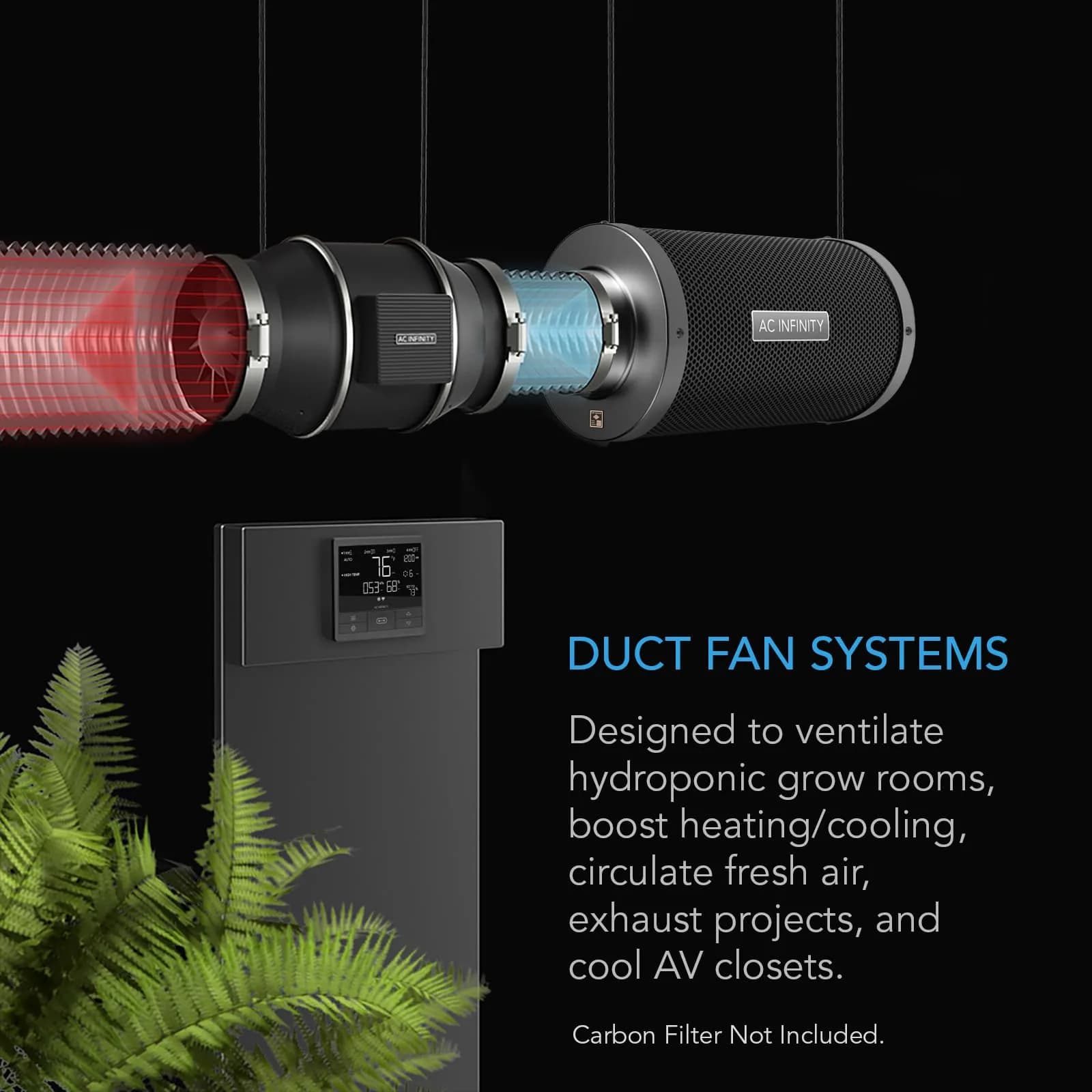 AC Infinity CLOUDLINE PRO T4 4-Inch Inline Duct Fan with Pro Smart Controller - view 2