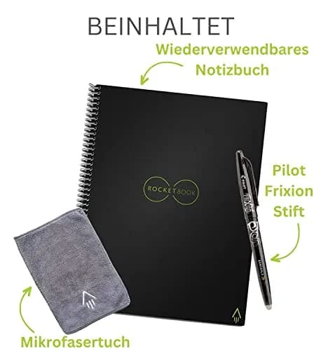 Rocketbook Core Reusable Spiral Notebook, Executive Size 6x8.8, Black - Dotted Pages | 36 Pages thumbnail 6