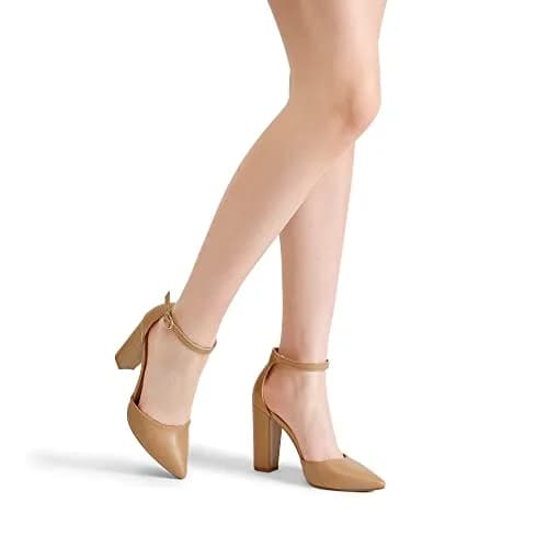 DREAM PAIRS Coco High Heels Chunky Pumps 9 | Elegant 4-Inch Block Heel for Women thumbnail 2