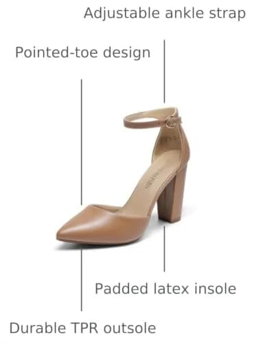 DREAM PAIRS Coco High Heels Chunky Pumps 9 | Elegant 4-Inch Block Heel for Women thumbnail 3
