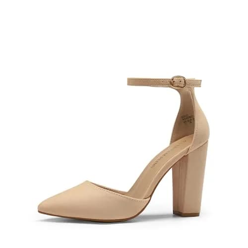 DREAM PAIRS Women's Coco High Heels Chunky Pumps 9 | Elegant 4-Inch Block Heel for Women thumbnail 1