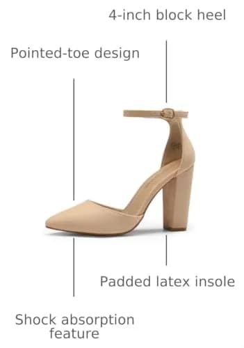 DREAM PAIRS Women's Coco High Heels Chunky Pumps 9 | Elegant 4-Inch Block Heel for Women thumbnail 3