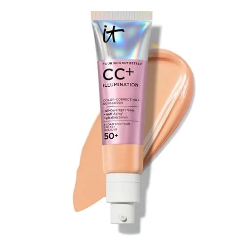 IT Cosmetics CC+ Cream Illumination SPF 50+ Medium Tan 32ml (1.08 fl oz) | Full Coverage Hydrating Serum Foundation thumbnail 1