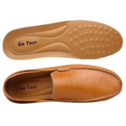 Go Tour Men's Premium Genuine Leather Loafers Size 7.5 US | Breathable Slip-On Casual Shoes thumbnail 5