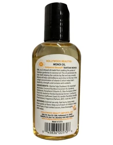 Hollywood Beauty Monoi Oil Hair Treatment 2 fl oz (59 ml) | Strengthens Hair thumbnail 2