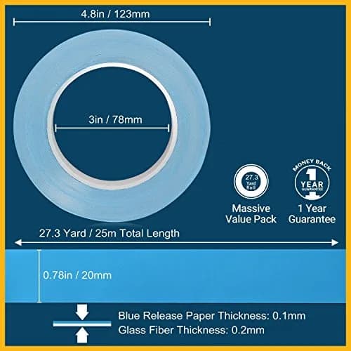 HPFIX Thermal Adhesive Tape 20mm x 25m (0.79in x 82ft) | High Thermal Conductivity Fiberglass Tape thumbnail 6