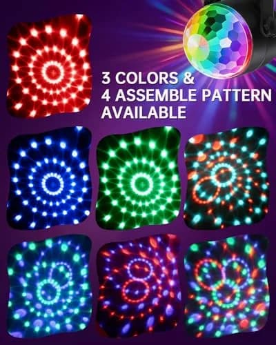 Luditek Portable Disco Ball Party Lights Sound Activated Battery Powered LED Stage Lighting with Remote, 360° Beam Angle | 360 Degree Beam Angle thumbnail 3
