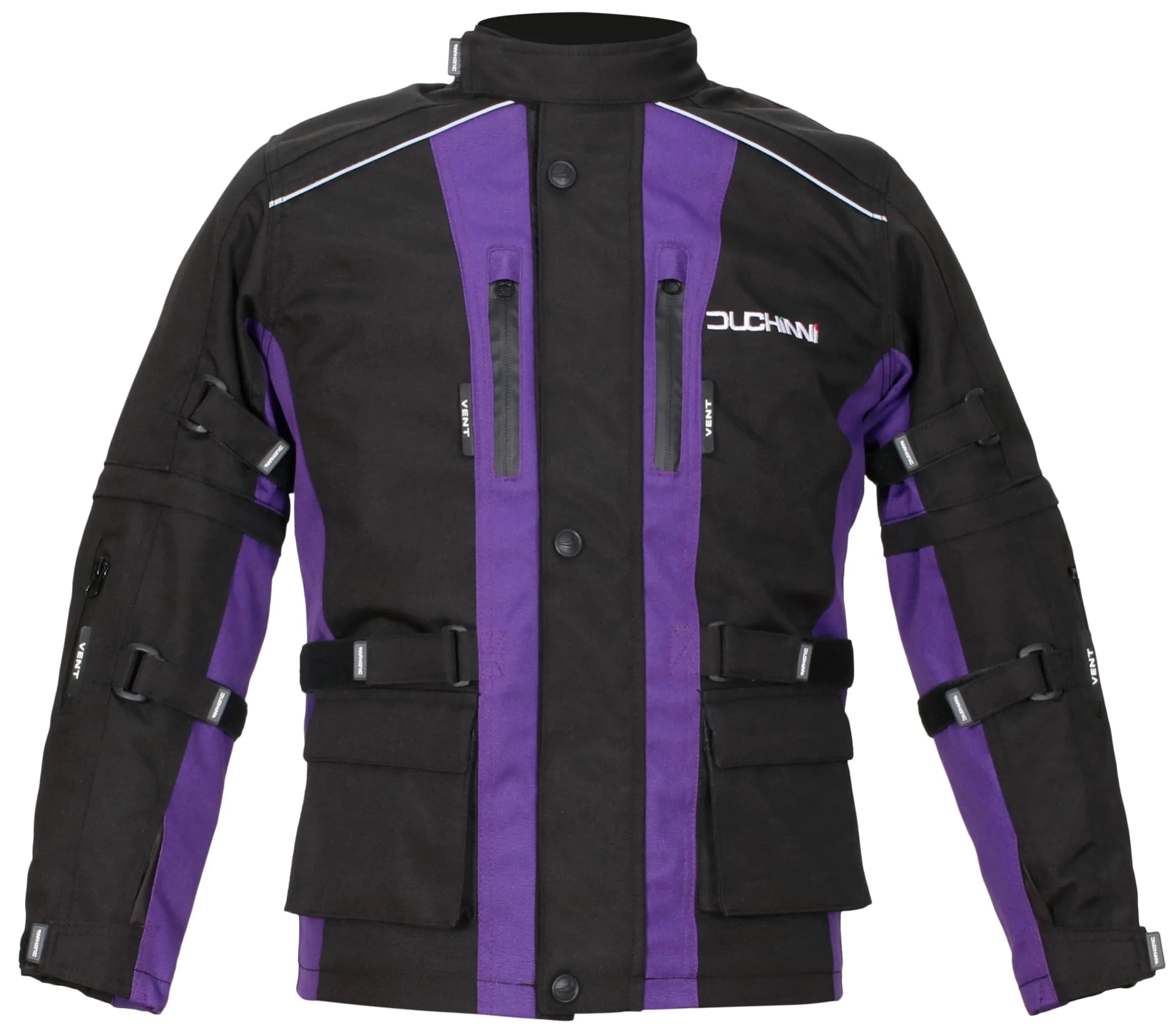 Duchinni JAGO Youth Motorcycle Jacket | Adjustable, Waterproof & CE Armor (12-14 Years) — Purple