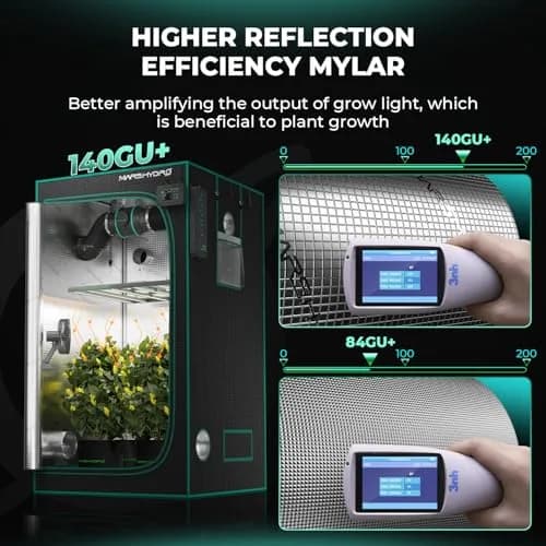 MARS HYDRO 27x27x63 Inch Grow Tent | 1680D Mylar, Observation Window, Waterproof Tray thumbnail 7