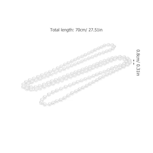 TINKSKY Fake Pearls Necklace Retro Pearls Long Necklace Chain with Lobster Clasp | Classic White thumbnail 5