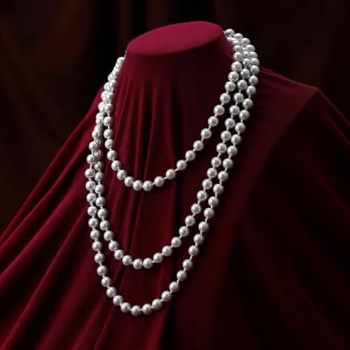 TINKSKY Fake Pearls Necklace Retro Pearls Long Necklace Chain with Lobster Clasp | Classic White thumbnail 6
