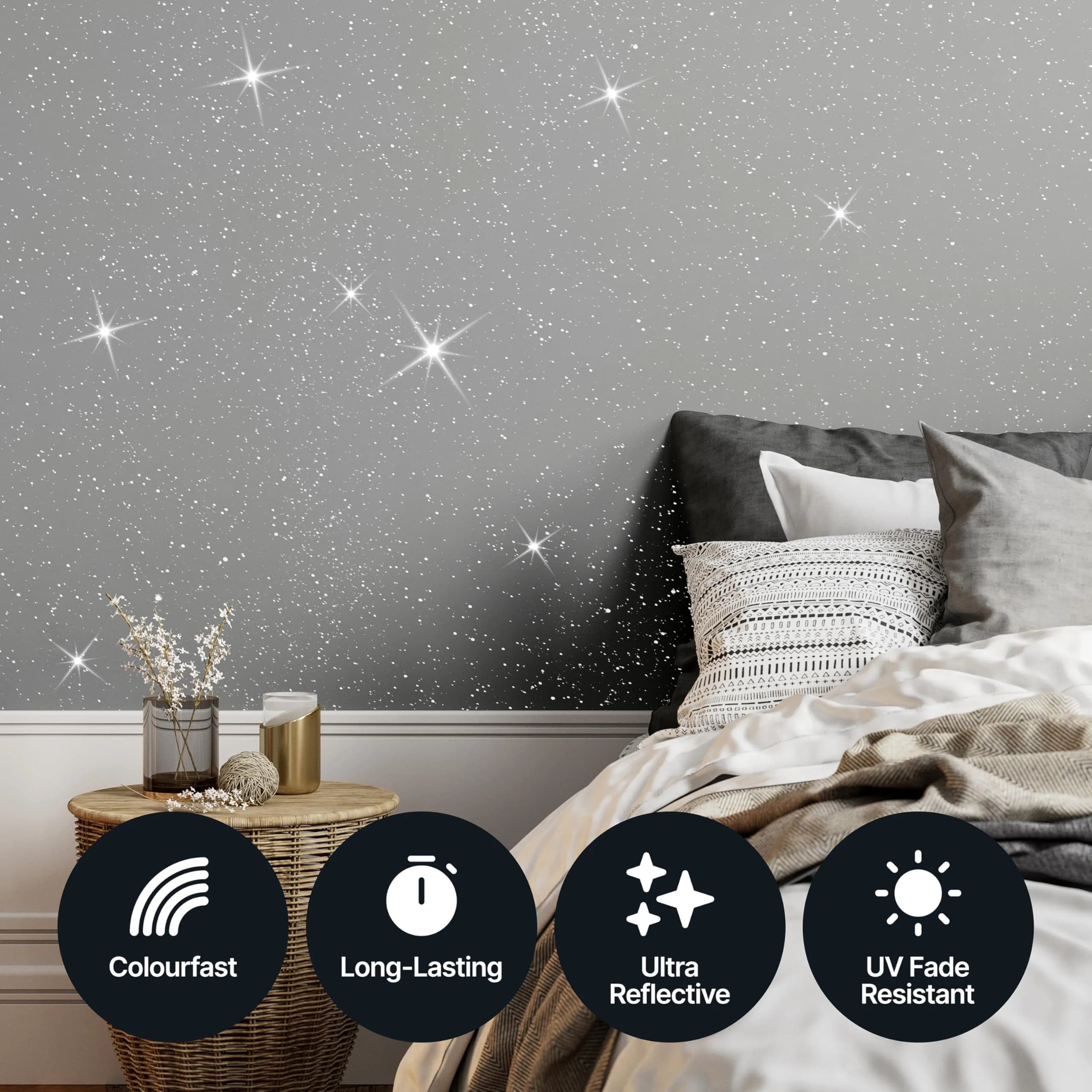 Hemway Silver Holographic Glitter Paint Additive for Walls 100g (3.5oz) | Shimmer Effect for Interior & Exterior Surfaces - view 6