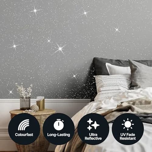 Hemway Silver Holographic Glitter Paint Additive for Walls 100g (3.5oz) | Shimmer Effect for Interior & Exterior Surfaces thumbnail 6