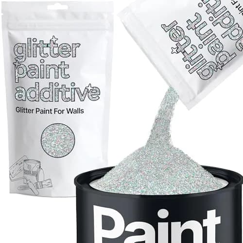 Hemway Silver Holographic Glitter Paint Additive for Walls 100g (3.5oz) | Shimmer Effect for Interior & Exterior Surfaces thumbnail 1