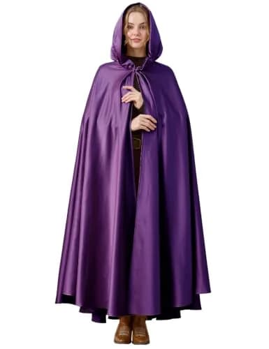 BEAUTELICATE Women's Wedding Hooded Cape Bridal Cloak Full Length | Elegant Satin Design for Special Occasions thumbnail 1