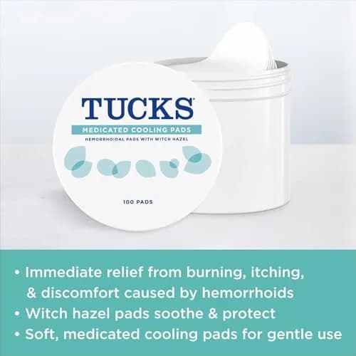 TUCKS Medicated Cooling Pads 100 Count | Witch Hazel Hemorrhoid Treatment thumbnail 5