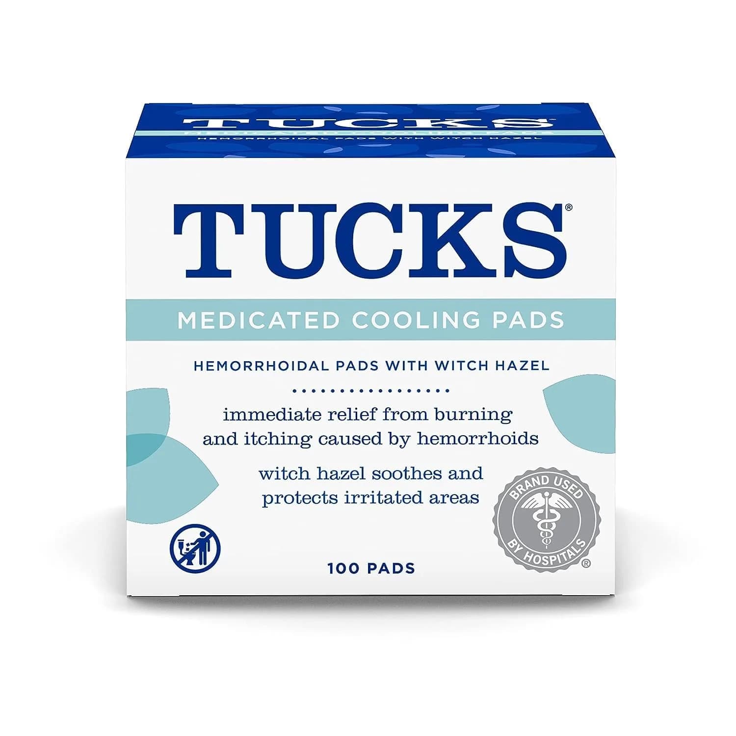 TUCKS Medicated Cooling Pads 100 Count | Witch Hazel Hemorrhoid Treatment - main product image