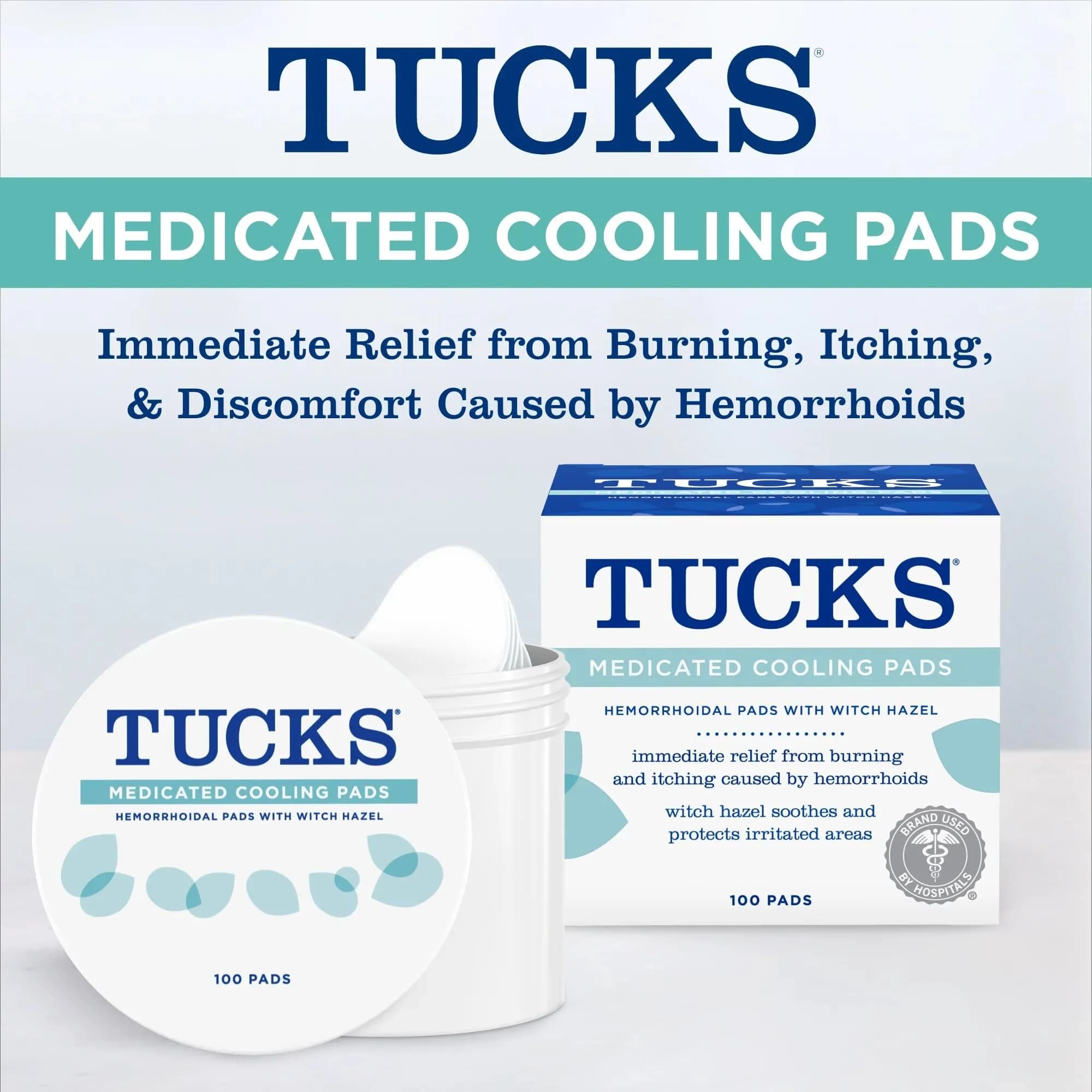 TUCKS Medicated Cooling Pads 100 Count | Witch Hazel Hemorrhoid Treatment - view 2