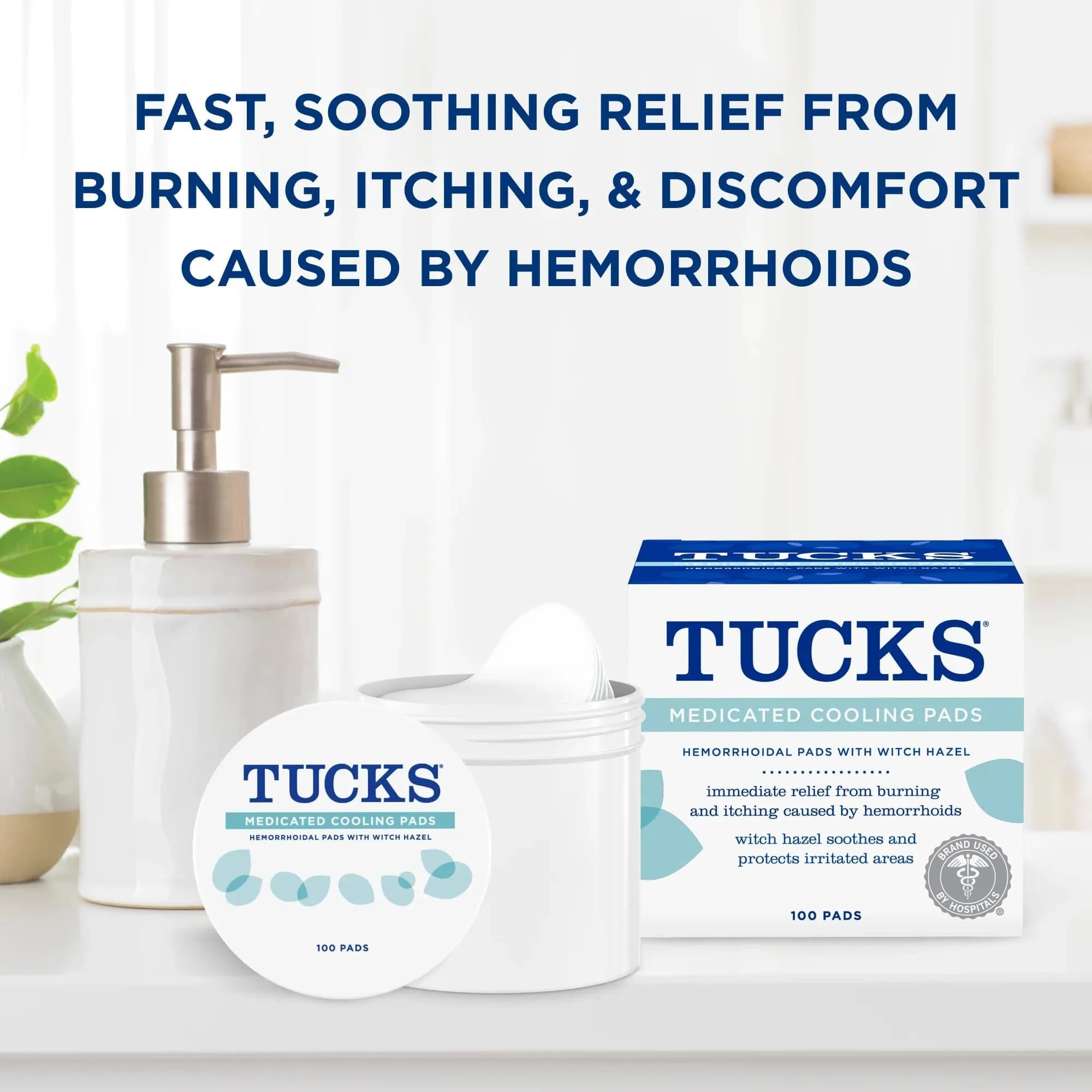 TUCKS Medicated Cooling Pads 100 Count | Witch Hazel Hemorrhoid Treatment - view 3