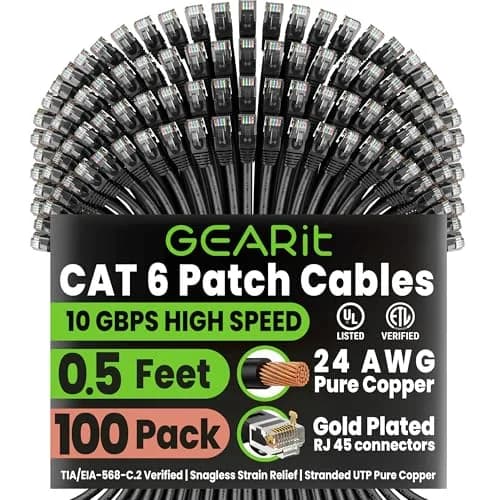 GEARit Cat6 Patch Cables 0.5ft | 10 Gbps Network Cables for Home & Office thumbnail 1