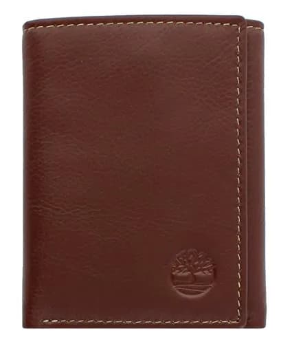 Timberland Men's Leather Trifold Wallet With ID Window Cognac | Genuine Italian Leather, 11 Pockets thumbnail 1