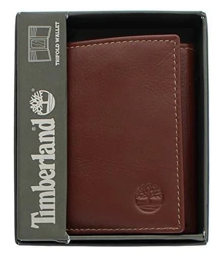 Timberland Men's Leather Trifold Wallet With ID Window Cognac | Genuine Italian Leather, 11 Pockets thumbnail 5