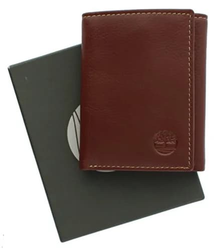 Timberland Men's Leather Trifold Wallet With ID Window Cognac | Genuine Italian Leather, 11 Pockets thumbnail 6