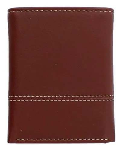 Timberland Men's Genuine Leather RFID Blocking Trifold Wallet Cognac | 10.16cm (4in) x 8.25cm (3.25in) x 1.9cm (0.75in) thumbnail 3