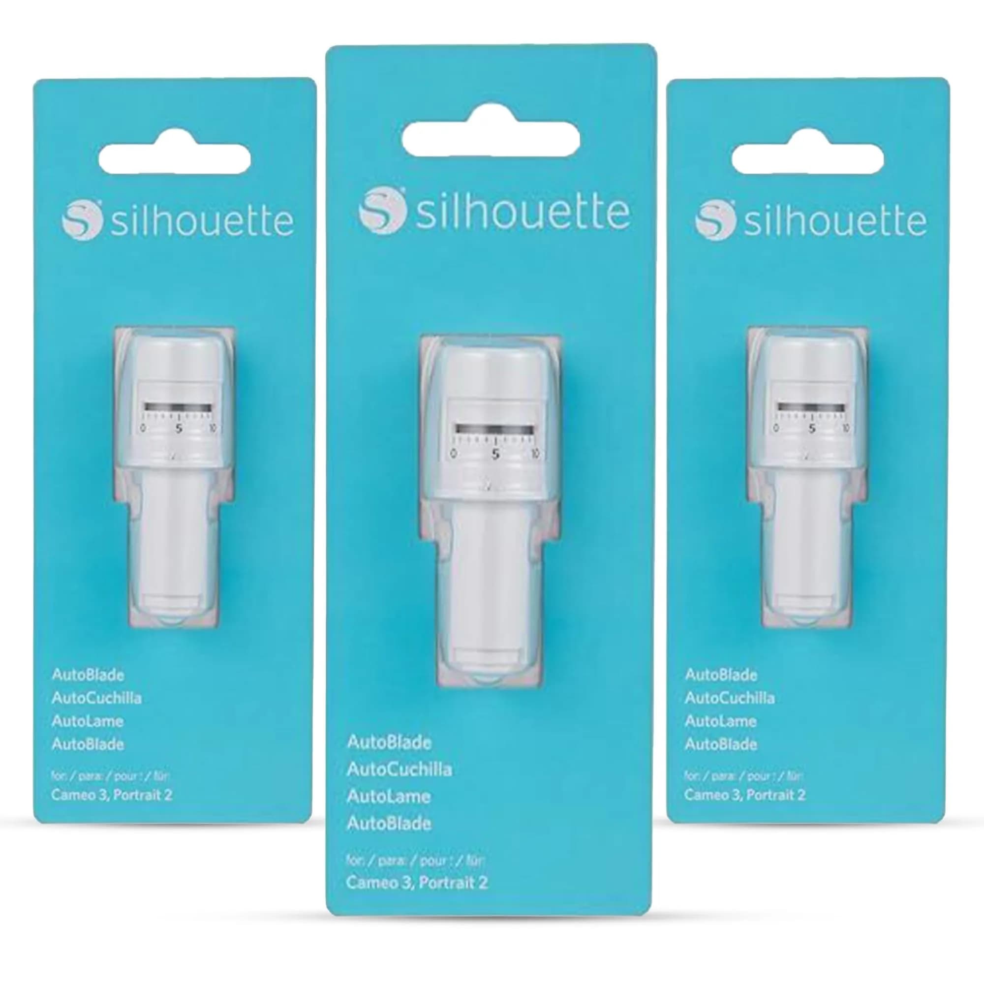 Silhouette America AutoBlade Replacement for Cameo 3 & Portrait 2 (3 Pack, White) | 10 Depth Levels, 2mm Cut — White