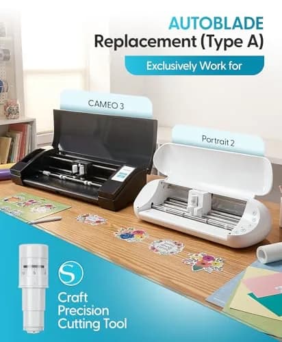 Silhouette America AutoBlade Replacement for Cameo 3 & Portrait 2 (3 Pack, White) | 10 Depth Levels, 2mm Cut thumbnail 2