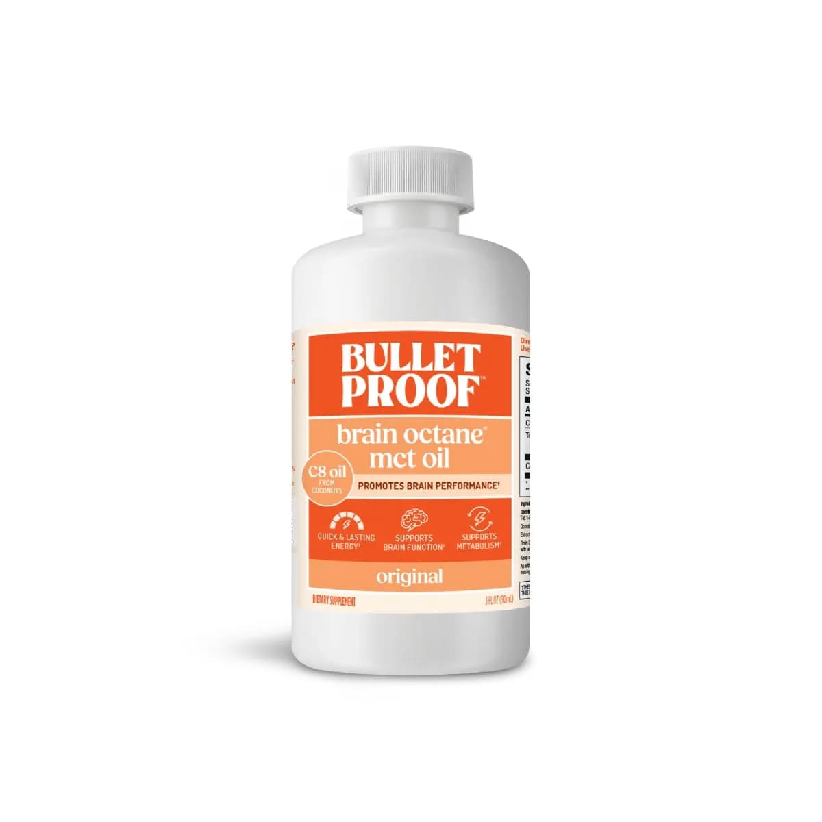 Bulletproof Brain Octane C8 MCT Oil Unflavored 3 Fl Oz | Triple-Distilled Keto Energy Supplement - main product image