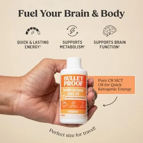 Bulletproof Brain Octane C8 MCT Oil 89ml (3 Fl Oz) | Pure Coconut Oil for Keto Energy thumbnail 4