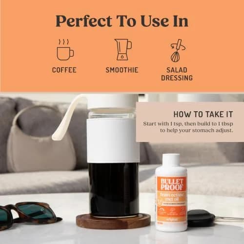 Bulletproof Brain Octane C8 MCT Oil 89ml (3 Fl Oz) | Pure Coconut Oil for Keto Energy thumbnail 5