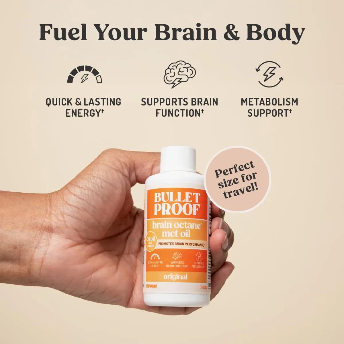 Bulletproof Brain Octane C8 MCT Oil Unflavored 3 Fl Oz | Triple-Distilled Keto Energy Supplement - view 2