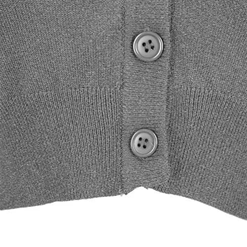 Urban CoCo Women's Cropped Cardigan V-Neck Button Down Sweater 3/4 Sleeve (S, Heather Gray) | Lightweight Knit for Women thumbnail 5
