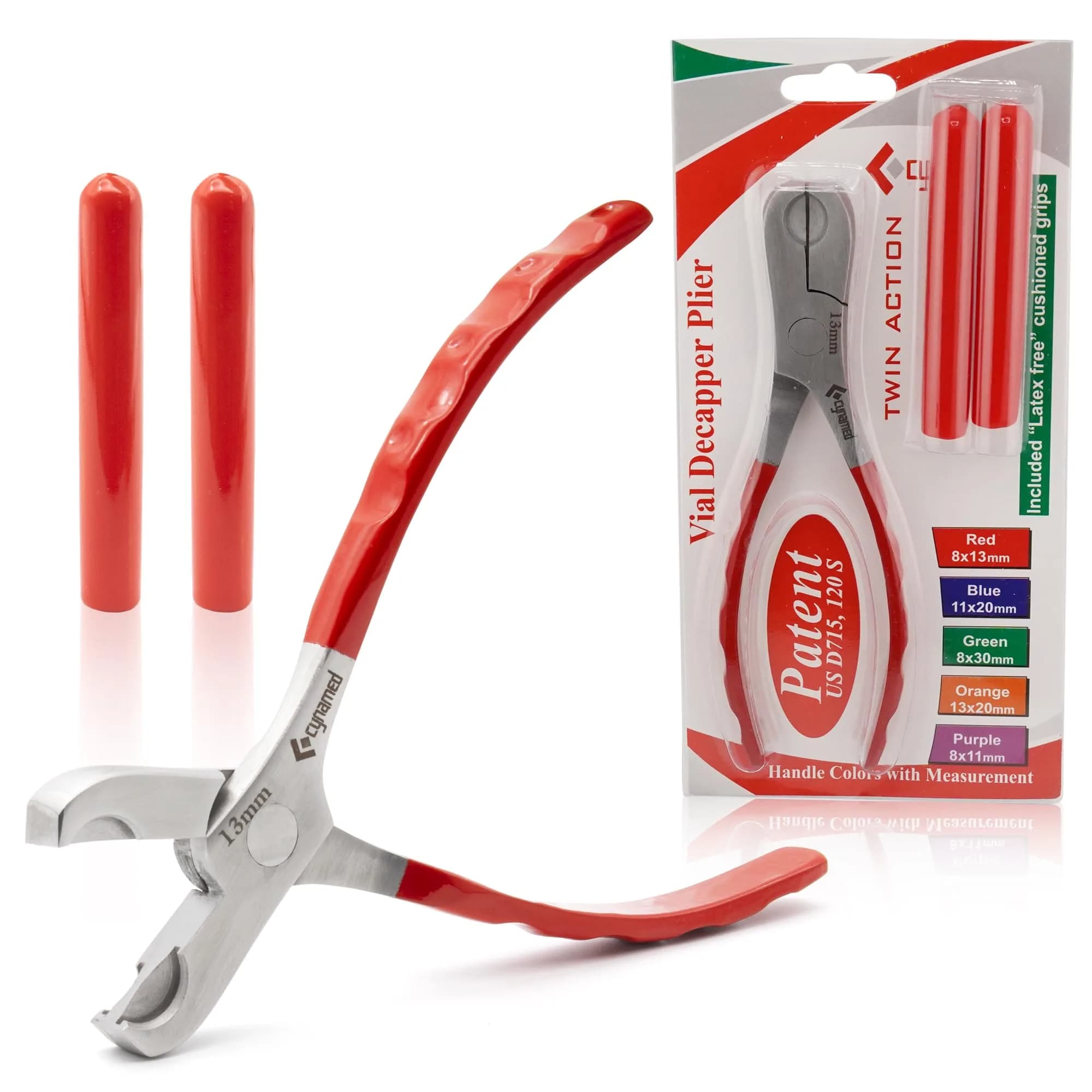 Cynamed Twin Action Decapper Pliers - Perfect for Decapping 8mm & 13mm Vials | German Stainless Steel